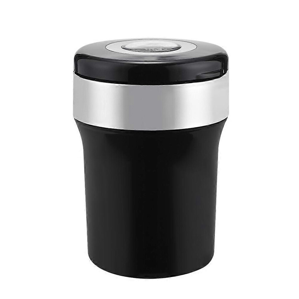 (As Show, One Size) Portable Led Ashtray Car Cigarette Ash Cup Cylinder Holder Smokeless Car Ashtray Cup Holder With Compass And Led (Blac Light 6974185859767