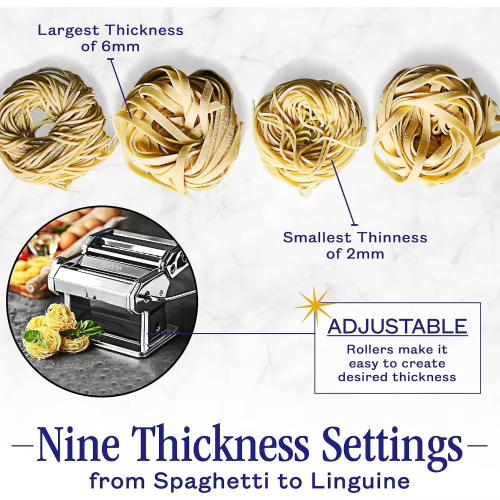 Pasta Maker Machine, Adjustable Thickness Settings, Noodles 2