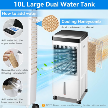 10Litre Portable Air Cooler Fan Ice Cold Cooling Conditioner Unit Remote Control