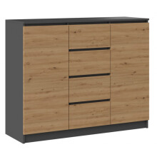 2D4S chest of drawers 120x40x97 cm, anthracite/artisan