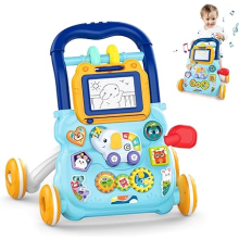 KalaDuck Sit to Stand Baby Walker, Baby Push Along Toys with Music and Drawing Board, Early Educational Activity Centre