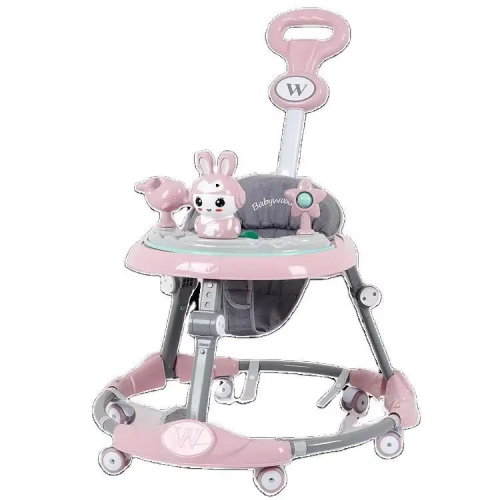 Adjustable Multi-Function Baby Walker Toy Car Hand Push Learning to Walk Device Anti-Tip Various Gear Settings Support 1