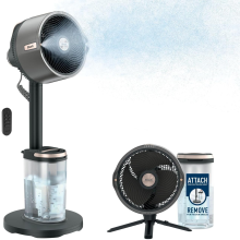 Shark FlexBreeze Pro Mist Cordless Indoor & Outdoor Fan with Outdoor Misting System, Up to 20m Reach, 24hr Runtime, Ped