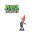 (Conehea) Pirate Giant versus Egyptische figuren Crazy Dave Roadblock-model 1