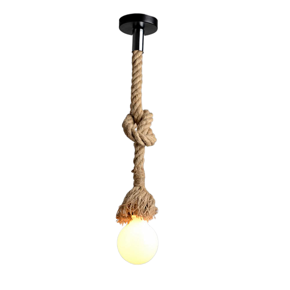 (Purple) Single Head Vintage Hemp Rope Hanging Pendant Ceiling Light