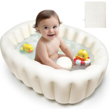 Inflatable Baby Bath Tub - Foldable, Collapsible Travel Bathtub for Toddlers and Newborns 0-12 Months - Support for Boys and Girls