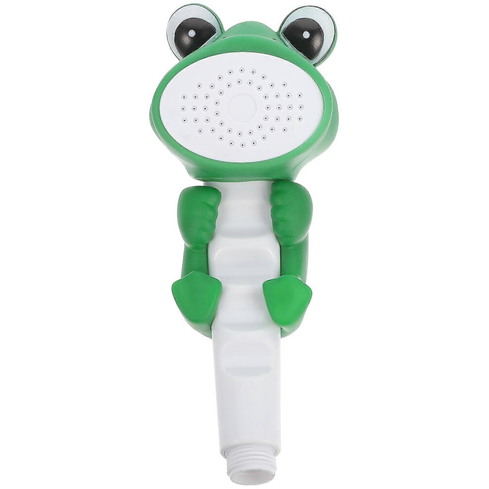 (As show, One size) Chic Cartoon Animals Shower Head Water-saving Children Bathing Shower Sprayer Green