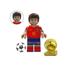 (Sergio Ramos) Minivoetballerfiguur Speelgoed Leuke cartoonbouwsteen voor kinderen