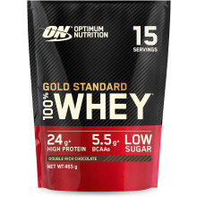 Optimum Nutrition Gold Standard 100% Whey Muscle Building & Recovery Protein Powder With BCAA Amino Acids Double Chocolate Flavour15 Servings B465 g