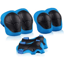 (Blue) Kids Knee Pads Elbow Pads Wrist Guards Children Protective Gear Set for Roller Skates Cycling Bike Skateboard Riding Sports