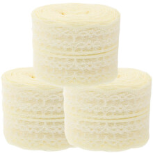 (As show, One size) 3 Rolls Of Lace Bandeau Lace Trim Clothes Lace Trim Diy Sewing Trim Costume Fabric Lace