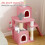 (Pink) 131cm Multi-Level Cat Tree Kitten Scratching Post Climbing Cat Tower Cat Bed 7