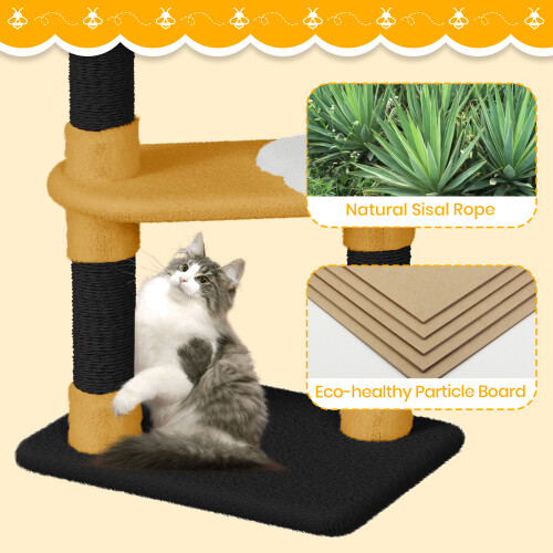 (Black) Bees Vibrant Colors Cat Tree Playful Design Cat Tower 2