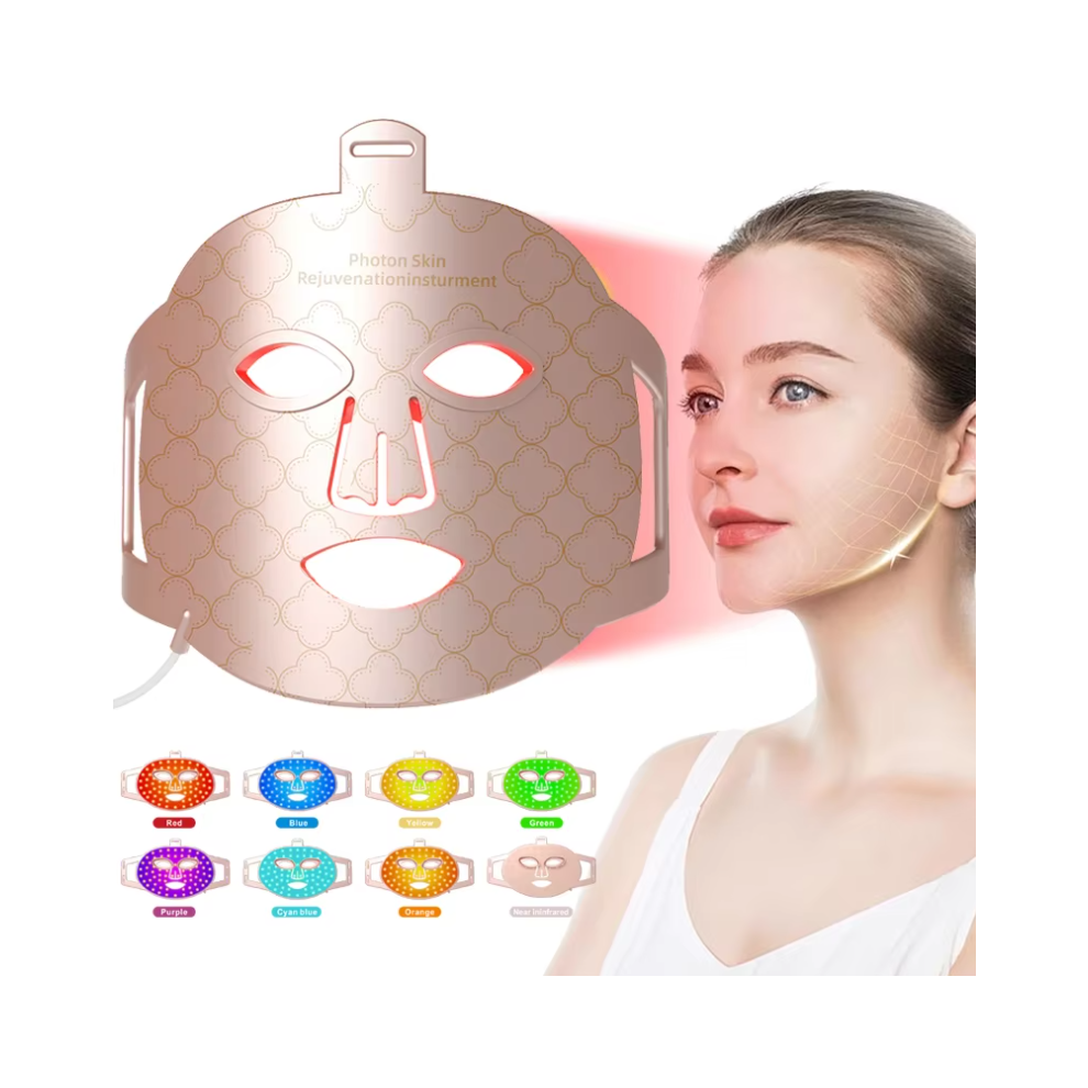 8 Color LED Facial Mask Beauty Skin Photon Light Therapy Wrinkle Acne Tighten Skin Tool