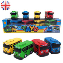 4 auto's stuks speelgoed De kleine bus Tayo Friends Mini speciale set Tayo Rogi Rani Gani