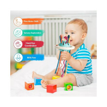 Montessori Reisspeelgoed Baby Zintuiglijke Ufo Trekkoordspeelgoed voor geschenken van jarige jongens
