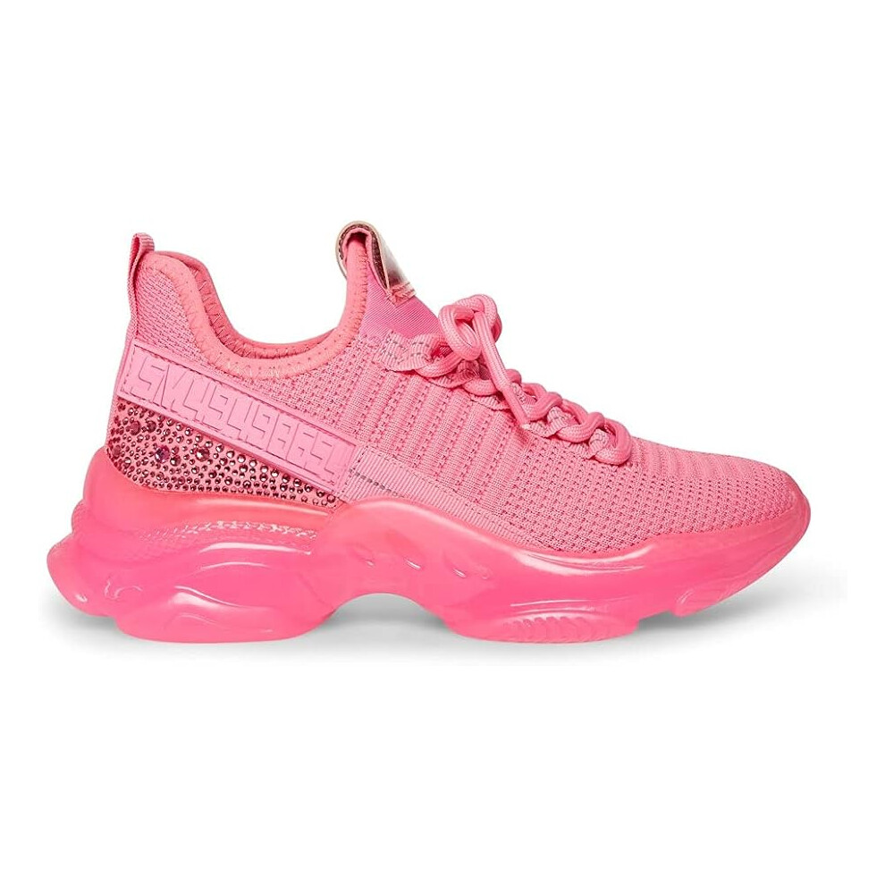 Steve Madden Women's Maxima Sneaker  Pink Rhinestone  7.5