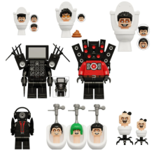 8pcs Skibidi Toilet Titan Speaker Man Building Blocks Toy Model Kit