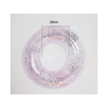 (Roze, 28 cm) Zwemmende ring voor volwassenen, nieuw helder glitter-glitter opblaasbaar waterspeelgoed