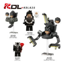 4PCS Skibidi Toilet Titan Speaker Man Building Blocks Toy Model Kit