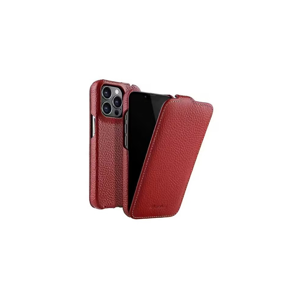 (, For Iphone 13 Pro ) Melkco For Iphone 13 Pro Genuine Cowhide Pc Phone Case Flip Cover - Generic Red 6935462428359