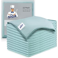 MR.SIGA Ultra Fine Microfibre Cloths for Glass, Pack of 12, 35 x 40cm