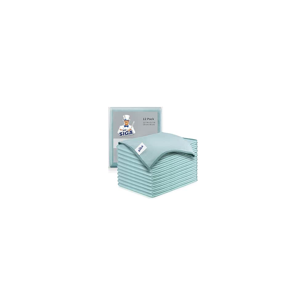 MR.SIGA Ultra Fine Microfibre Cloths for Glass, Pack of 12, 35 x 40cm