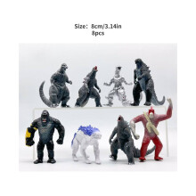 (8 stuks) Godzilla Vs Kong The New Empire Action Figure Model Decoratie Prachtig