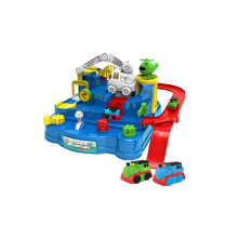 (Rood met 2 auto's) Racerailraceauto Avontuurlijke treinbaanspeelgoed Montessori Educatief speelgoedcadeau