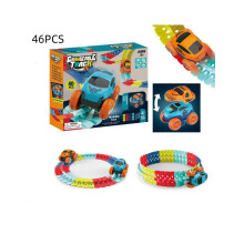 (46PCS) Autospeelbaanset Racebaanspeelgoed met led-automagische baanset