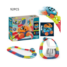(92PCS) Autospeelbaanset Racebaanspeelgoed met led-automagische baanset