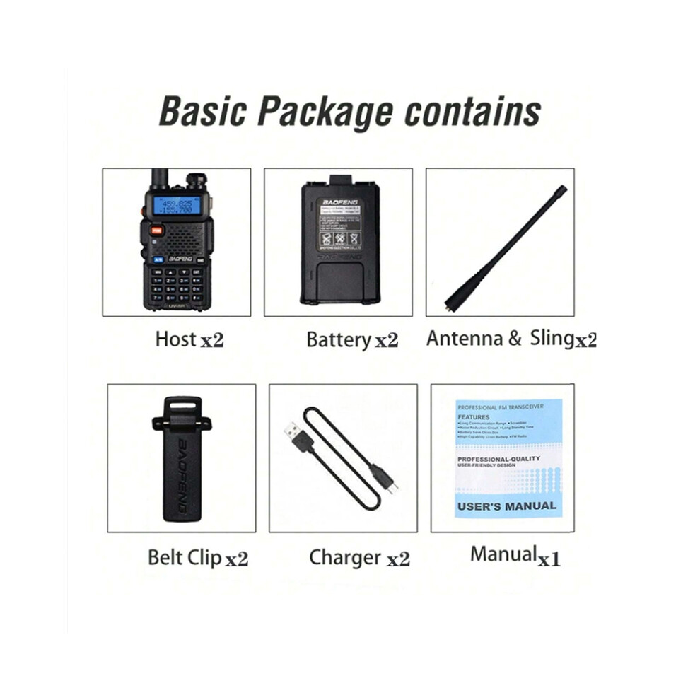 (2pc)1PC/2PCS UV-5R USB Long Range Ham Amateur Mit FM Radio Long Range Portable Two Way Radio CB Radio