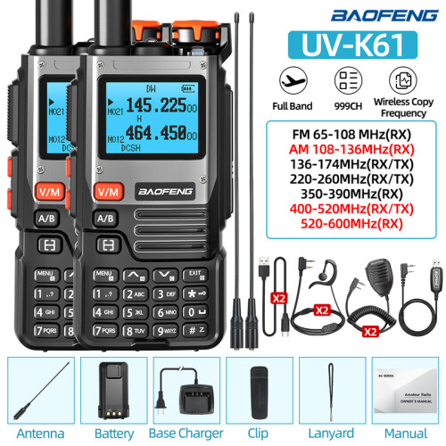 Talkie-walkie UV-5R Longue Portée 16 Km - Étanche IP45 - Lampe Torche Et Charge Type-C - Vert