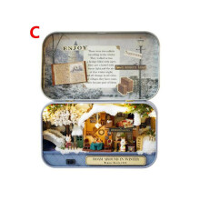 (Roam Around In Winter) 3 Thema's DIY Mini Box Theater Poppenhuis Poppenhuis Miniatuur Scène Kits Speelgoed