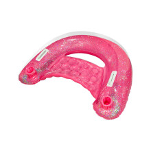 (Roze) volwassen drijvende rij verdikte pvc glitter water opblaasbare rug U-vormige fauteuil