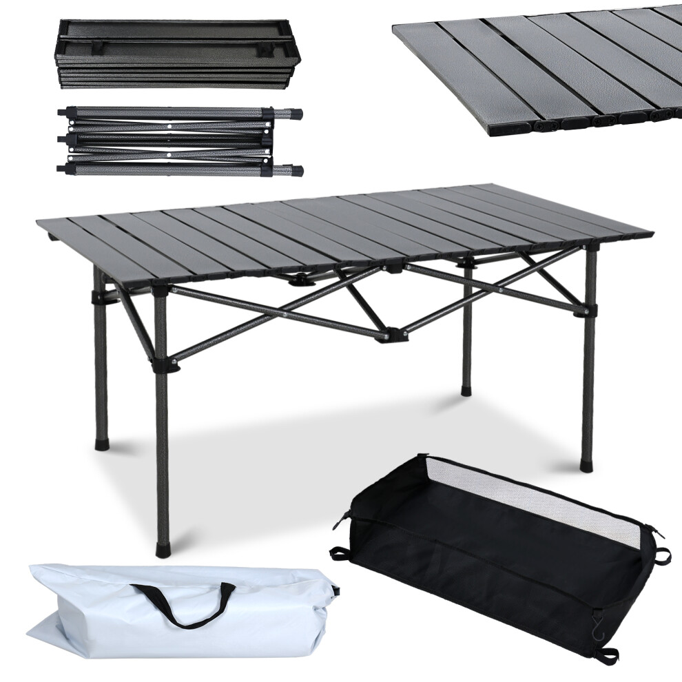 Folding Camping Table with Storage Large Roll Egg Garden Party BBQ