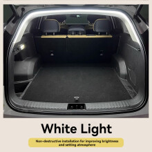 Car Trunk Lighting Ambient Light Led No Wiring Auto Sensor Tailgate Light Strip High Bright (White-2m)
