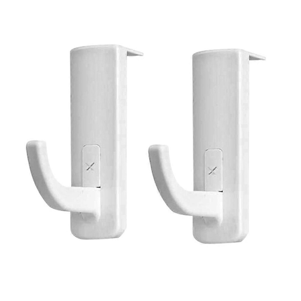 (As Show, One Size) 2Pcs Headphone Holder Hooks Self-Adhesive Headset Rack Hanger For Internet Cafe Home (White) White 4069016339845