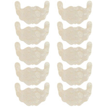 (As show, One size) 10pcs Disposable Covers Lace Design Breathable Breast Lift Tape Adhesive Pasties - Size B (Khaki)