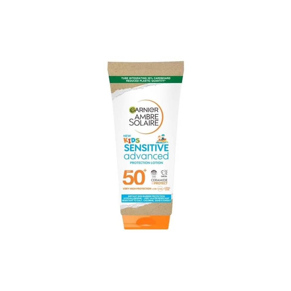 3 x Garnier Ambre Solaire Kids Sensitive Advanced Protection Lotion SPF50+ Tube 175ml
