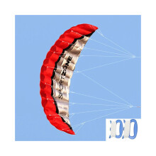 Enorme 2,5 m Dual Line Parafoil Parachute Stunt Sport Strand Buitenspeelgoed RODE Vlieger