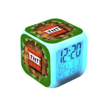 (groen) Minecraft-wekker Led-nachtlampje Stijl K