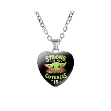 (04) Schattig Baby Yoda hart hanger ketting sieraden kinderen trendy