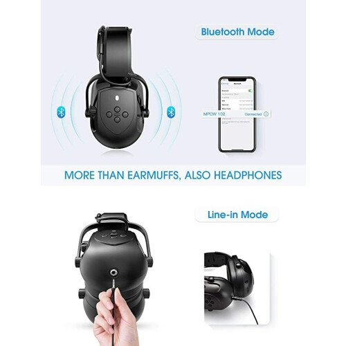 Mpow Mpow Rechargeable Bluetooth Ear Defenders Headphones Hearing Protector Earmuffs 1