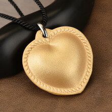 (Goud) Modieuze hartvormige choker ketting van leer voor uniseks vrijetijdskleding