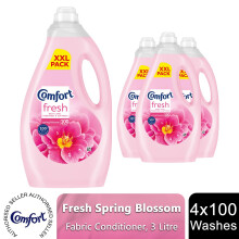 Comfort Fresh Spring Blossom Liquid Fabric Conditioner 100 W- 3L, 4 Pk