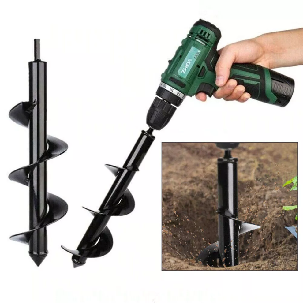 Spiral Drill Bit Fence Borer Garden Yard Planting Post Hole Digger Tool 8*30cm