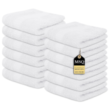 12X White Face Cloth Towels 100% Egyptian Cotton Soft Flannels Washcloths Gym Towels