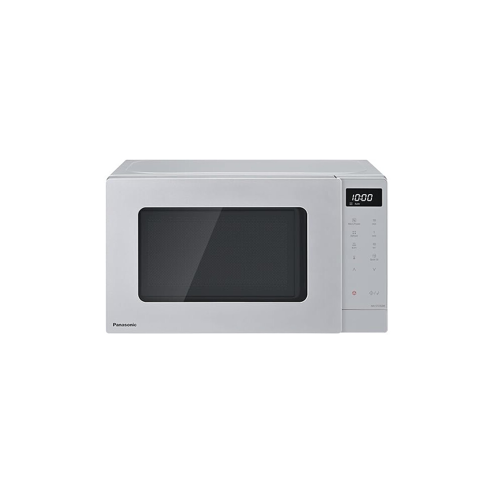 Panasonic 20L Solo Microwave Oven with Glass Tray, 800W, Auto Defrost, 8 Auto Programmes, LED Display, 5 Power Settings, Digital Timer, Silver