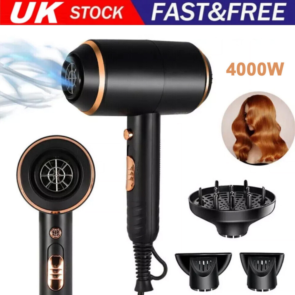 4000W Professional Fast Dry Dryer Ionic Hair Dryer Salon for Curly Straight Hair
